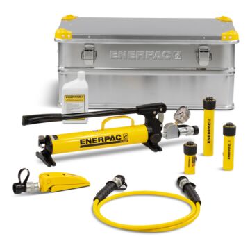 Enerpac SC05HTB Three Hydraulic Cylinders and Hand Pump Toolbox Set, 5 Ton