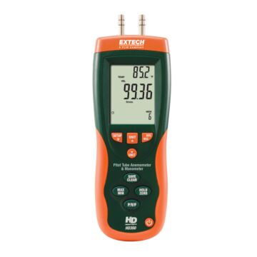 Used Extech HD350 Pitot Tube + Anemometer, Differential Manometer
