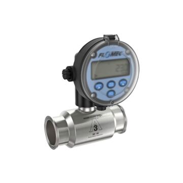 FLOMEC GSCPS-200-RT14 2" Stainless Steel 3A Sanitary G3A Flow Meter with RT14 Transmitter with Built-In Digital Display