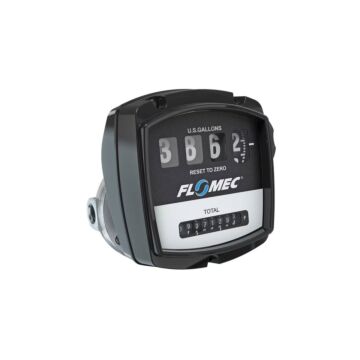 FLOMEC OM015A001-820M4 1/2" Oval Gear Aluminum NPT Flow Meter with Mechanical Display