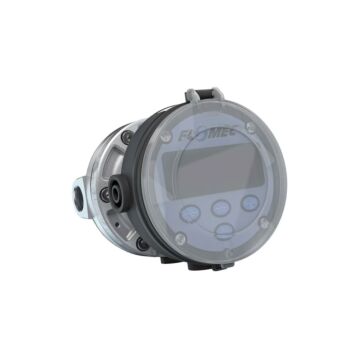 FLOMEC OM015A001-822R5G 1/2" Oval Gear Aluminum NPT Flow Meter, RT14 Transmitter with Built-In Digital Display
