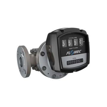 FLOMEC OM040A001-840M4 1-1/2" Oval Gear Aluminum #150 ANSI Flange Flow Meter with Mechanical Display
