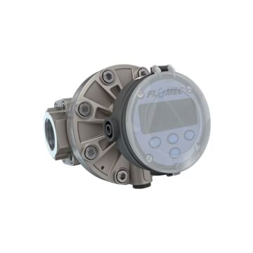 FLOMEC OM040S001-822R5G 1-1/2" Oval Gear Stainless Steel NPT Flow Meter, RT14 Transmitterwith Built-In Digital Display