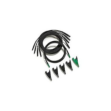 Fluke TLS430 Test Leads and Alligator Clips (4 black, 1 green)