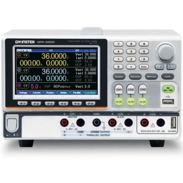 GW Instek GPP-3650 (GPIB) 385W 3 Channel (36V/5A*2) DC Power Supply, RS-232/USB/LAN/GPIB