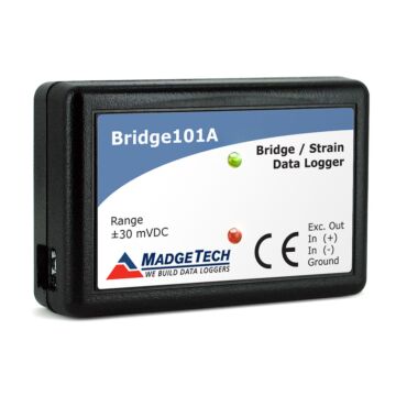 MadgeTech BRIDGE101A-30MV Strain Gauge Recorder w/ -30 mV to 30 mV Range & 10 yr Battery