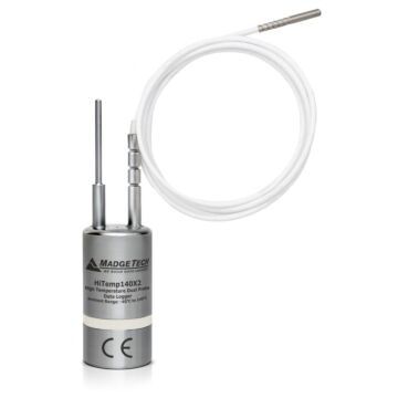 MadgeTech HITEMP140X2-TD-PT-5 Hi Temp Dual Probe Data Logger w/2"Rigid RTD&24"Bend RTD Probe
