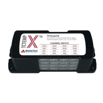 MadgeTech TCTEMPX16 16-Channel Thermocouple-Based Temperature Data Logger