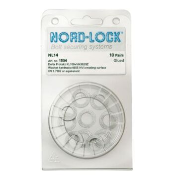 NORD-LOCK NL14 Wedge Locking Washers, 9/16", ID 3/5", OD 0.91", 100prs/bx