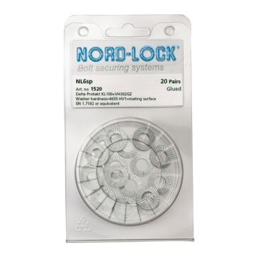 NORD-LOCK NL6SP Wedge Locking Washers, M6, ID 0.26", OD 0.53", 200prs/bx