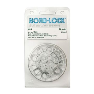 NORD-LOCK NL8 Wedge Locking Washers, 5/16", ID 0.34", OD 0.53", 200prs/bx