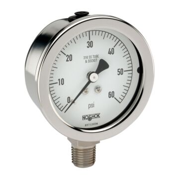 NOSHOK 25-500-30/60-PSI/BAR 2.5" Liquid Pressure Gauge