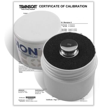 PROCISION 20g Weight, 304 SS, OIML F1 Accuracy +/- 0.25 mg, with Calibration Certificate