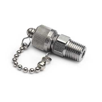 Ralston Instruments QT 1/4" Male NPT x male QT, with check-valve Adapter