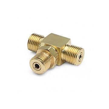 Ralston Instruments QTHA-HSTE Male Quick-test run x male Quick-test run x male Quick-test branch tee, Brass