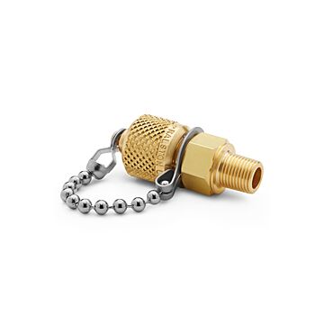 Ralston Instruments QTFT-1MB1-RT 1/8" Male BSPT (ISO 7/1) x Male Quick-test with Check-valve, Brass Adapter