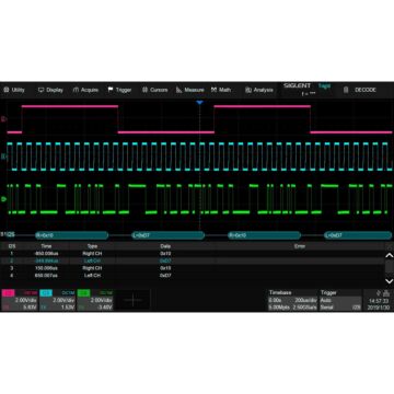 Siglent SDS6000L-I2S I2S trigger & decode (software)