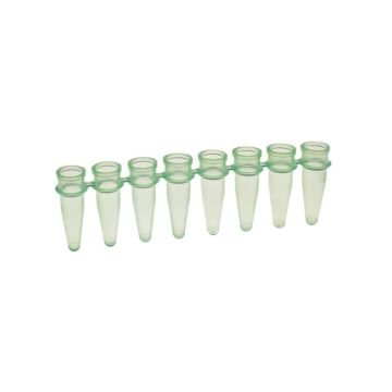 Simport Amplitube PCR reaction strips 8x0.2mL, tubes only, green, 125/pack