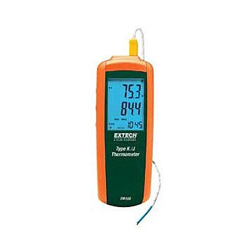 Extech TM100 Type K/J Single Input Thermometer with NIST Certificate