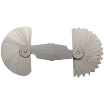 Mitutoyo 186-107 Radius Gage, 15 pairs