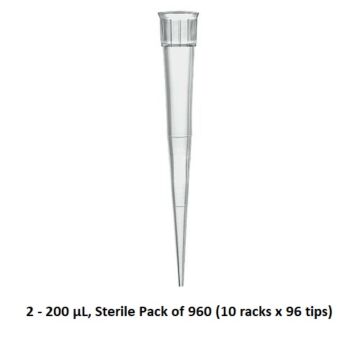 BrandTech Scientific Sterile tips, 2-200uL, graduated, TipBox, 960/pk
