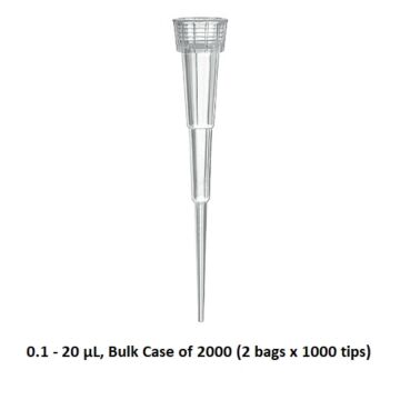 BrandTech Scientific Pipette tips, 0.1-20uL nano-cap, Bulk, Pack of 2000