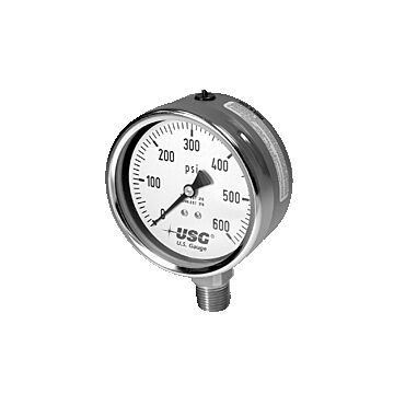 Ametek - US Gauge 256192 2.5"Pressure Gauge,4K PSI 1/4"NPT,Lower