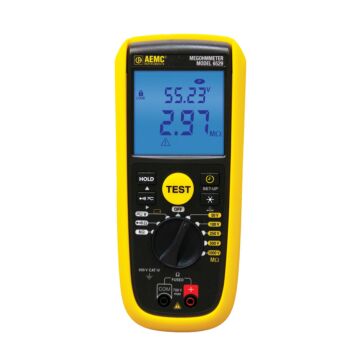 AEMC Instruments 6529 Megohmmeter (Digital, 50V,100V, 250V, 500V, 1kV, 420K-Ohm, V)