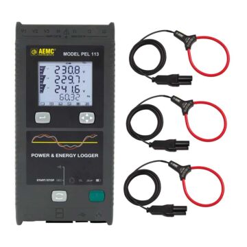 AEMC Instruments PEL 113 Power & Energy Logger (with LCD, with 3 MA193-10-BK Sensors) ETL