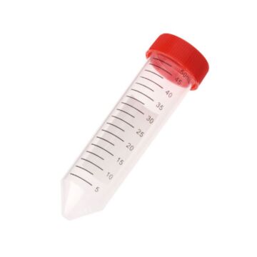 CellTreat 50mL Centrifuge Tube, Red Cap - Bag, Sterile, 500/case