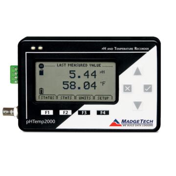 MadgeTech PHTEMP2000 pH and Temperature Recorder w/ LCD Display and power supply