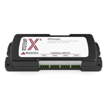 MadgeTech RTDTEMPX4 4-channel, RTD-based temperature data logger