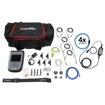 Megger MPQ1000-S-KIT-PLUS 3 Phase PQ Analyzer kit with 4 Four Range Flex 18cm ID CTs