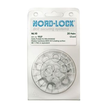 NORD-LOCK NL10 Wedge Locking Washers, M10, ID 0.42", OD 0.65", 200prs/bx
