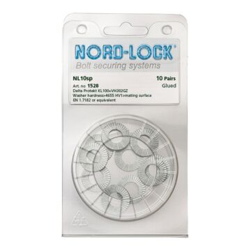 NORD-LOCK NL10SP Wedge Locking Washers, M10, ID 0.42", OD 0.83", 200prs/bx