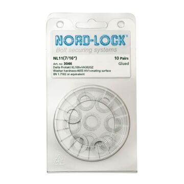 NORD-LOCK NL11 Wedge Locking Washers, 7/16", ID 0.45", OD 0.73", 200prs/bx