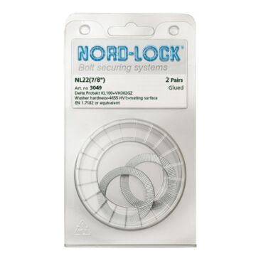 NORD-LOCK NL22 Wedge Locking Washers, 7/8", ID 0.92", OD 1.36", 100prs/bx