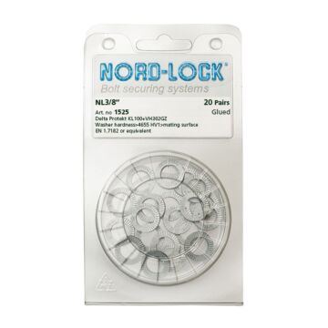 NORD-LOCK NL3/8 Wedge Locking Washers, 3/8", ID 0.41", OD 0.65", 200prs/bx