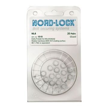 NORD-LOCK NL4 Wedge Locking Washers, M4, ID 0.17", OD 3/10", 200prs/bx