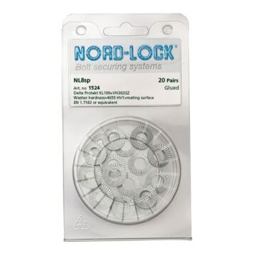 NORD-LOCK NL8SP Wedge Locking Washers, 5/16", ID 0.34", OD 0.65", 200prs/bx
