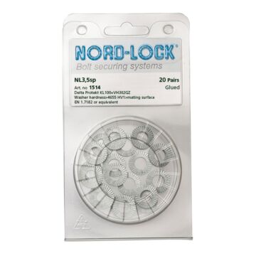 NORD-LOCK NL3.5SP Wedge Locking Washers, M3.5, ID 0.15", OD 0.35", 200prs/bx