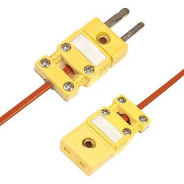 Omega Engineering OSTW-CC-K-M Standard Thermocouple Connector, Standard, 2 Pins, Male, K Type, -20F to 356F, Write-on Window & Cable Clamp
