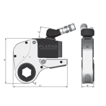 Plarad SX-EC 5 TS 0SX/T Hydraulic Torque Wrench, 5500Nm Std Swivel