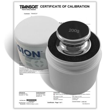 PROCISION 200g Weight, 304 SS, OIML F2 Accuracy +/- 3 mg, with Calibration Certificate