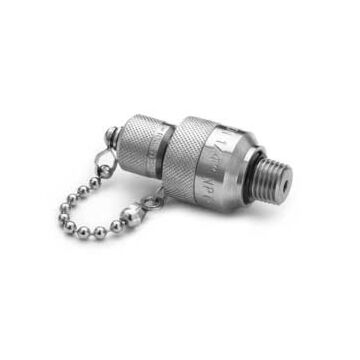 Ralston Instruments QTFT-1MS0-QD 1/8" Male NPT Quick-connect x Male QT with cap & chain, Stainless Steel Adapter