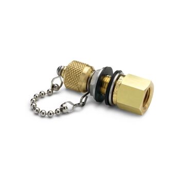 Ralston Instruments QTFT-HFBB-2F Male Quick-test with Cap and Chain x 1/4" Female NPT Adapter