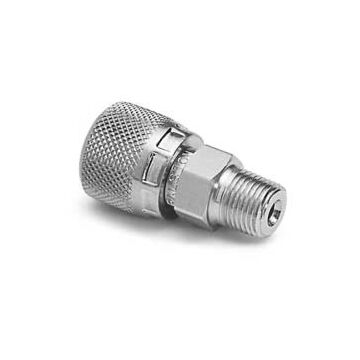 Ralston Instruments QTHA-1MSA 1/8" Male NPT x Female QT, no check valve, 300 series Stainless Steel Adapter