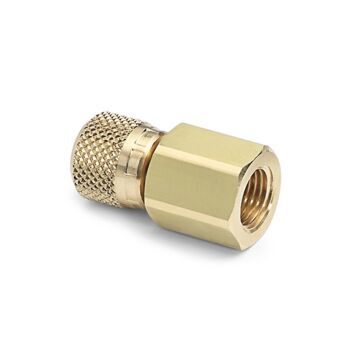 Ralston Instruments QTHA-2FBA 1/4" NPTF x Female Quick-Test No Check-valve, Brass Adapter