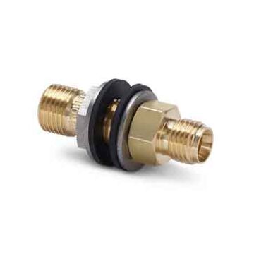 Ralston Instruments QTHA-HTBB-2T 1/4" tube fitting x male Quick-test bulkhead union, Brass