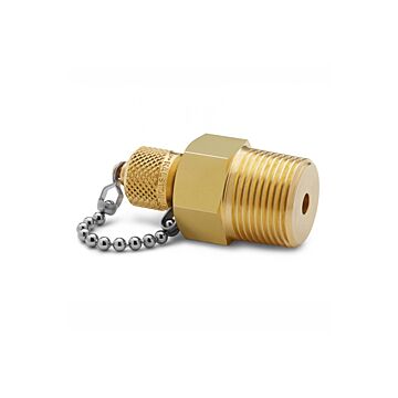 Ralston Instruments QTFT-6MB0 3/4" Male NPT x Male Quick-test, no Check-valve with Cap&Chain, Brass Adapter